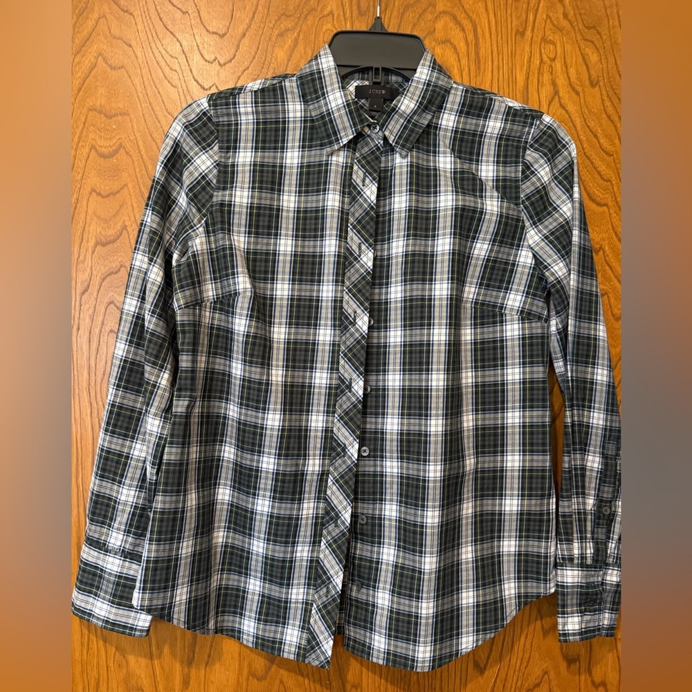 J. Crew Black and Blue Checkered Shirt